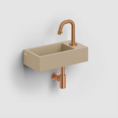 Clou Flush umywalka 36x18 cm prostokątna ścienna-nablatowa musztardowa CL/03.34030