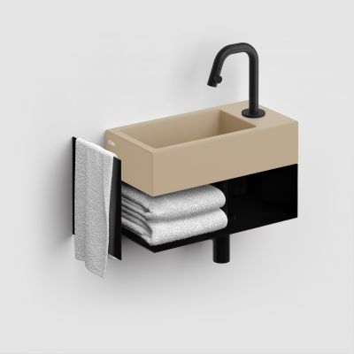 Clou Flush umywalka 36x18 cm prostokątna ścienna-nablatowa musztardowa CL/03.34030