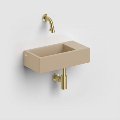 Clou Flush umywalka 36x18 cm prostokątna ścienna-nablatowa musztardowa CL/03.34031