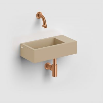 Clou Flush umywalka 36x18 cm prostokątna ścienna-nablatowa musztardowa CL/03.34031