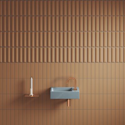 Clou Flush umywalka 36x18 cm prostokątna ścienna-nablatowa niebieska CL/03.38030