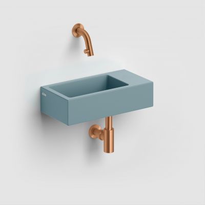 Clou Flush umywalka 36x18 cm prostokątna ścienna-nablatowa niebieska CL/03.38031