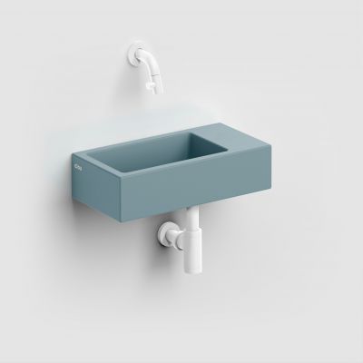 Clou Flush umywalka 36x18 cm prostokątna ścienna-nablatowa niebieska CL/03.38031