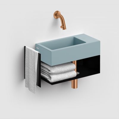 Clou Flush umywalka 36x18 cm prostokątna ścienna-nablatowa niebieska CL/03.38031