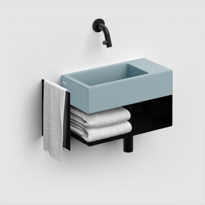 Clou Flush umywalka 36x18 cm prostokątna ścienna-nablatowa niebieska CL/03.38031