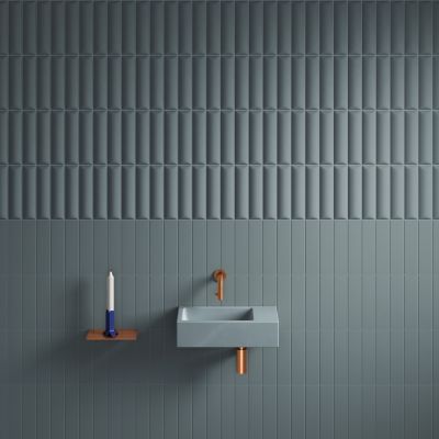 Clou Flush umywalka 36x18 cm prostokątna ścienna-nablatowa niebieska CL/03.38031