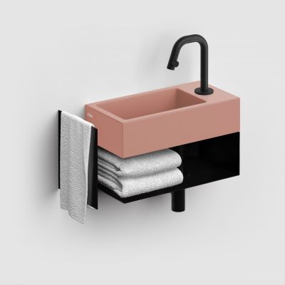 Clou Flush umywalka 36x18 cm prostokątna ścienna-nablatowa różowa CL/03.40030