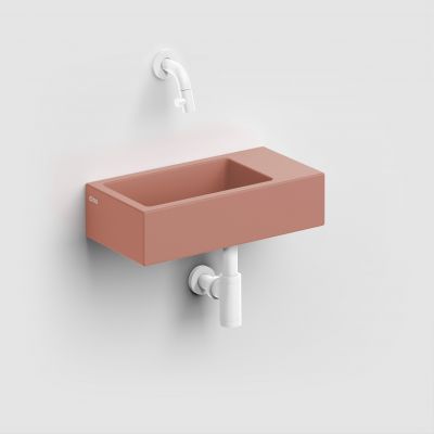 Clou Flush umywalka 36x18 cm prostokątna ścienna-nablatowa różowa CL/03.40031