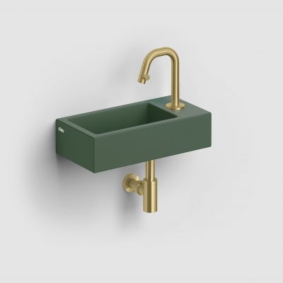 Clou Flush umywalka 36x18 cm prostokątna ścienna-nablatowa zielona CL/03.42030