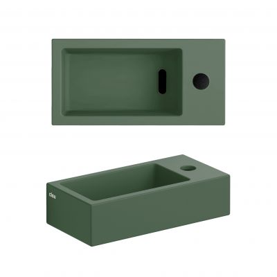 Clou Flush umywalka 36x18 cm prostokątna ścienna-nablatowa zielona CL/03.42030