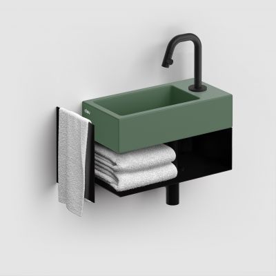 Clou Flush umywalka 36x18 cm prostokątna ścienna-nablatowa zielona CL/03.42030