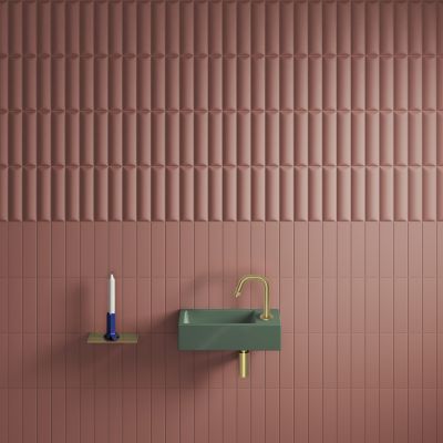 Clou Flush umywalka 36x18 cm prostokątna ścienna-nablatowa zielona CL/03.42030