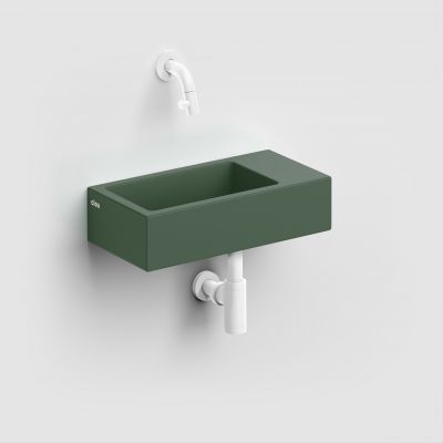 Clou Flush umywalka 36x18 cm prostokątna ścienna-nablatowa zielona CL/03.42031