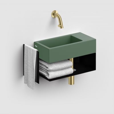 Clou Flush umywalka 36x18 cm prostokątna ścienna-nablatowa zielona CL/03.42031