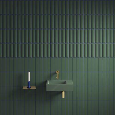 Clou Flush umywalka 36x18 cm prostokątna ścienna-nablatowa zielona CL/03.42031