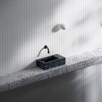 Clou Flush umywalka 36x18 cm prostokątna ścienna-nablatowa czarna CL/03.80031