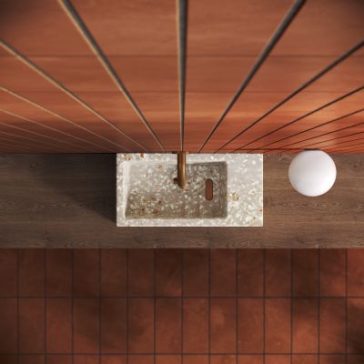 Clou Flush umywalka 36x18 cm prostokątna ścienna-nablatowa terra CL/03.81031