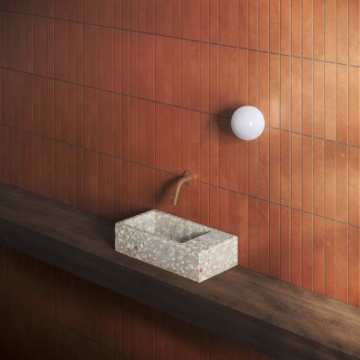 Clou Flush umywalka 36x18 cm prostokątna ścienna-nablatowa terra CL/03.81031