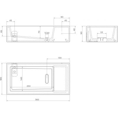 Clou Flush umywalka 36x18 cm prostokątna ścienna-nablatowa terra CL/03.81031