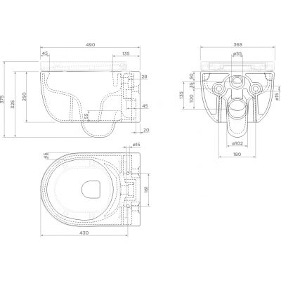Clou Hammock miska WC wisząca bez kołnierza biały połysk CL/04.01070