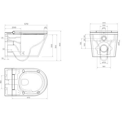 Clou Clever toaleta myjąca wisząca bez kołnierza ze spłukiwaniem wirowym biała CL/04.05020
