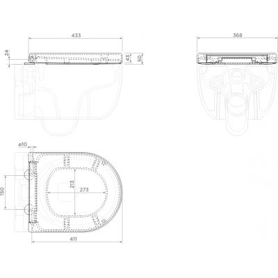Clou Hammock deska sedesowa wolnoopadająca czarna CL/04.06040.21