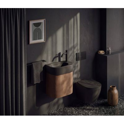 Clou InBe umywalka 41x22,5 cm owalna ścienna czarny mat IB/03.30016