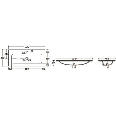 Comad Fly umywalka 101x46 cm prostokątna meblowa biała FLY WHITE GLOSS UM 100-46 DP ( E-8073-100 )