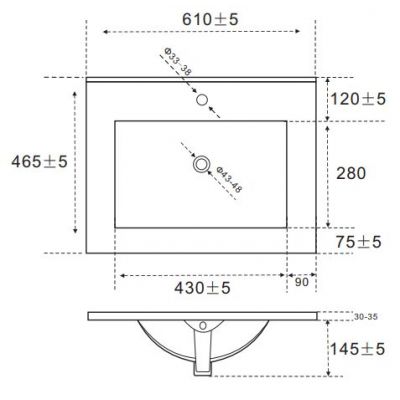 Comad Retro umywalka 61x46 cm prostokątna ścienna-meblowa biała UM- CFP F60 RETRO(YS27312-60)