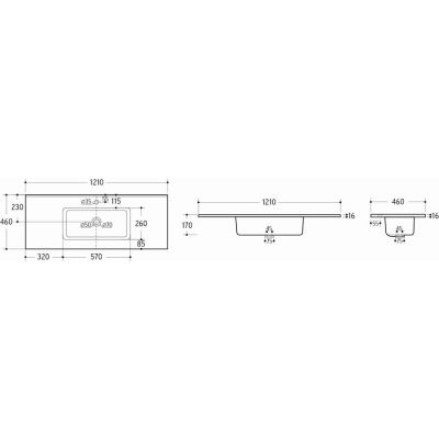 Comad Go umywalka 121x46 cm prostokątna meblowa biała GO 120-8095