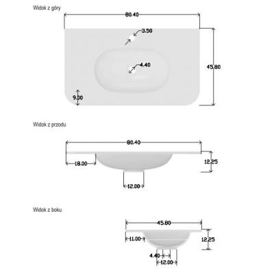 Zestaw Comad Ovalia Cremona umywalka z szafką 80 cm biały/dąb SET-OVC 80CM UM PURE