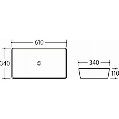 Comad Slim umywalka 61x34 cm prostokątna nablatowa szary/kamień UM-6275 SLIM 60 GREY DP