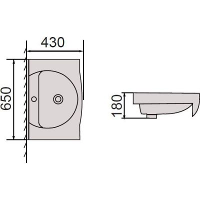 Comad Vintage umywalka 65x44 cm półokrągła meblowa biała UM- CFP 65 DP(YS27201-65)