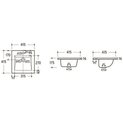Comad Square umywalka 42x42 cm kwadratowa meblowa biała UM-CFP 9048B/8023 DP