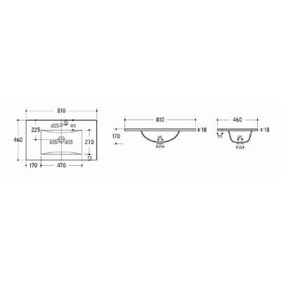 Comad Lava umywalka 81x46 cm prostokątna meblowa czarna UM-LAVA BLACK 80 DP