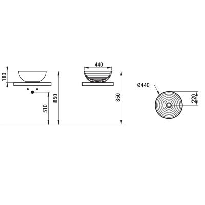Ceramica Dolomite MOVE umywalka 44 cm okrągła nablatowa biała D310741