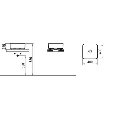 Ceramica Dolomite Noemi umywalka 40x40 cm kwadratowa nablatowa biała D311701