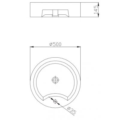 Umywalka 50 cm okrągła nablatowa biała Deante Dot CDD 6U5S