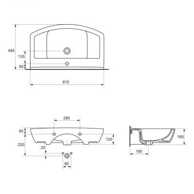 Umywalka 80 cm Cersanit Olimpia K10-005