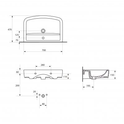Cersanit Pure umywalka 70 cm meblowa biała K101-007-BOX