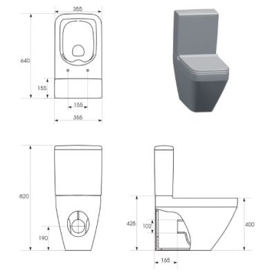 Cersanit Crea miska kompakt WC biały K114-022