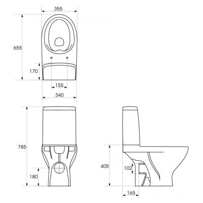 Cersanit Moduo miska WC CleanOn kompakt z deską slim wolnoopadającą Wrap biała K116-024