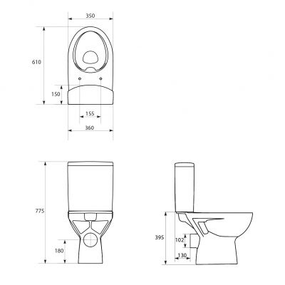 Cersanit Parva kompakt WC bez kołnierza CleanOn biała K27-062