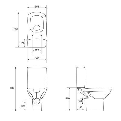 Cersanit Carina zestaw WC kompakt z deską K31-011