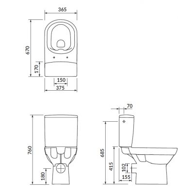 Cersanit City kompakt WC biały K35-036