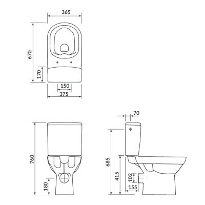 Cersanit City kompakt WC biały K35-037
