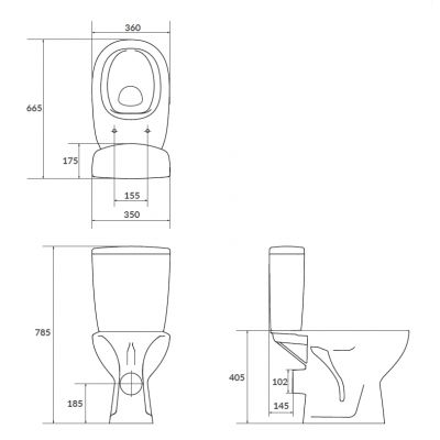 Cersanit Arteco CleanOn miska WC kompakt z deską wolnoopadającą biała K667-069