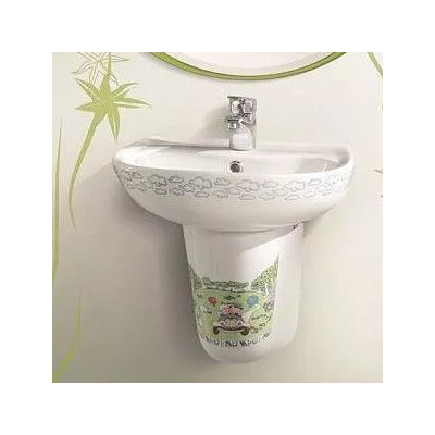 CeraStyle Happy umywalka 45x35 cm ścienna biała w dziecięce wzory 003100-u61