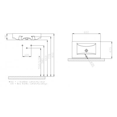 Umywalka 65 cm biała Deante Basic Long CDB 6U6M