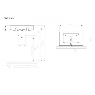 Umywalka 80 cm Deante Basic Long CDB 6U8M